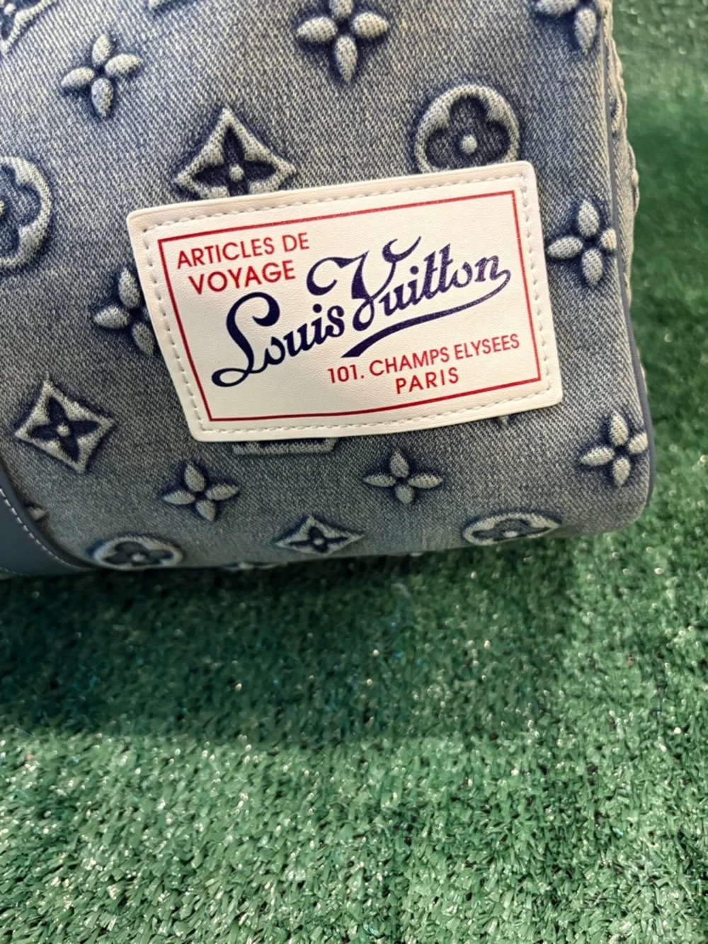 Louis Vuitton Gray Denim like Duffel Bag - Picture 3 of 6